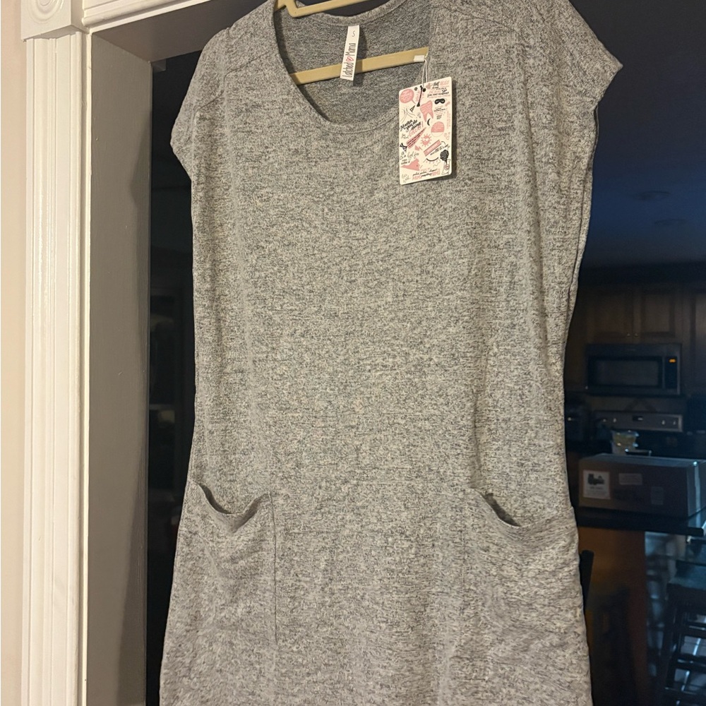 Latched Mama Gray Crew Neck Sweater
